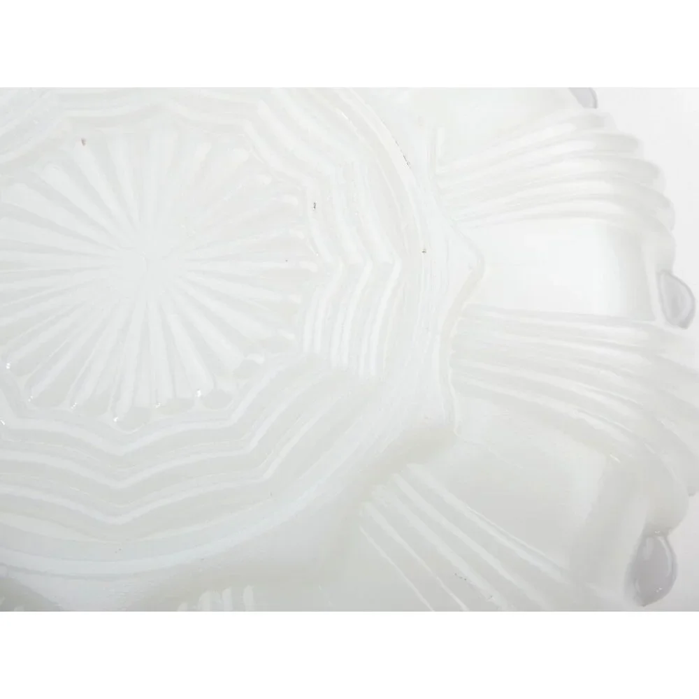 Vintage‎ Anchor Hocking Milk Glass Deviled Egg Plate With Gold Trim